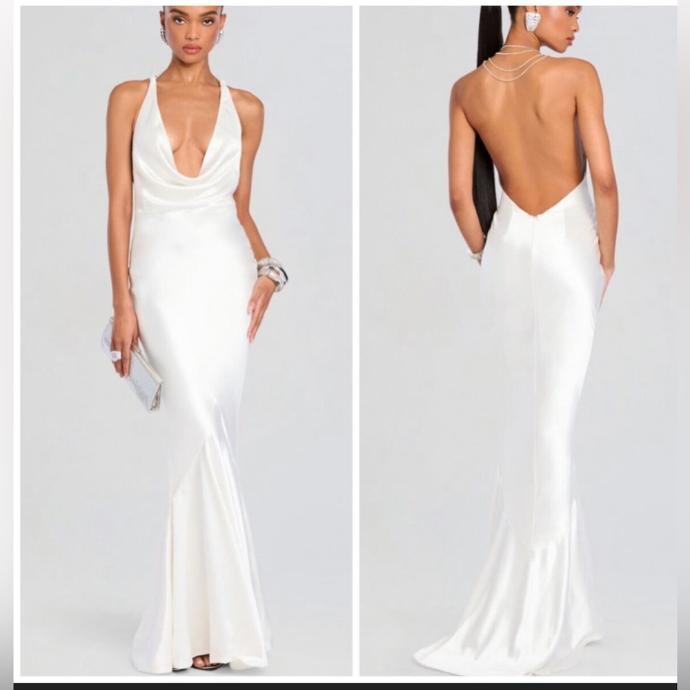 Retrofete White Backless Dress